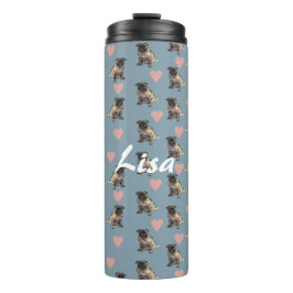 Pugs & hearts thermosbecher