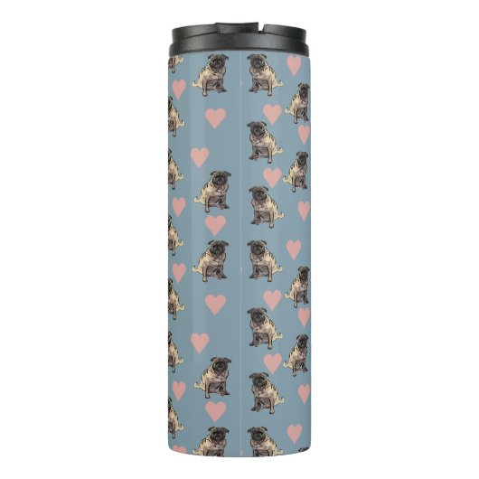 Pugs & hearts thermosbecher (Rückseite)