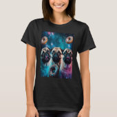 Pugs In Space With Donuts Cute Pug Boys Girls Men T-Shirt (Vorderseite)