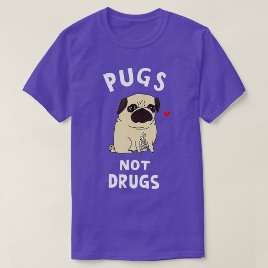 Pugs Not Drugs Funny Present For Dog Lover  Pets  T-Shirt (Design vorne)