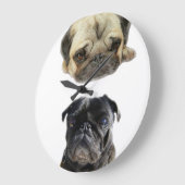 Pugs perca nicht die Stunde Stil Große Wanduhr (Winkel)