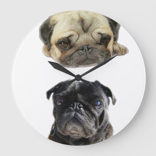 Pugs perca nicht die Stunde Stil Große Wanduhr (Vorderseite)