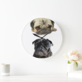 Pugs perca nicht die Stunde Stil Große Wanduhr (Zuhause)