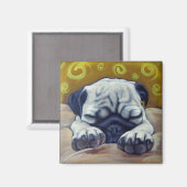 PugSleepy Magnet (Vorderseite/Rückseite)