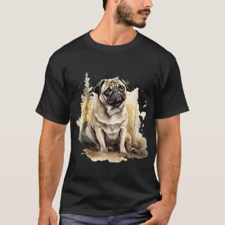 Pugtastic: Handgemaltes künstlerisches Porträt ein T-Shirt