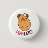 Pugtato Mops-Kartoffel Button (Vorderseite)