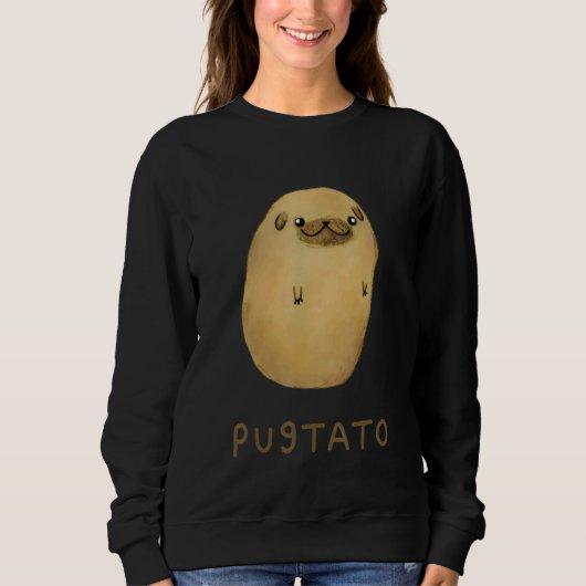 Pugtato Niedlich Dog Sweatshirt (Vorderseite)