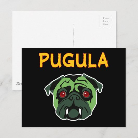 Pugula der Vampirhund Postkarte (Vorne/Hinten)