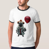 Pugwise the Clown – Funny Halloween Pug T-Shirt (Vorderseite)