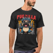 Pugzilla Funny Dog T-Shirt (Vorderseite)