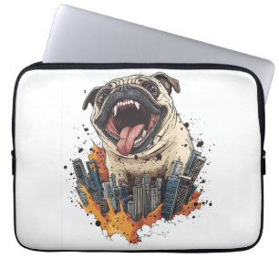 Pugzilla greift an � Lustiger Monsterhund Laptopschutzhülle
