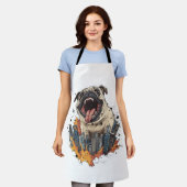 Pugzilla greift an � Lustiger Monsterhund Schürze (Getragen)