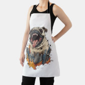Pugzilla greift an � Lustiger Monsterhund Schürze (InSitu)