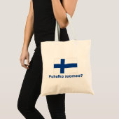 Puhutko Suomea? (Sprechen Sie finnisches?) Tragetasche (Vorderseite (Produkt))