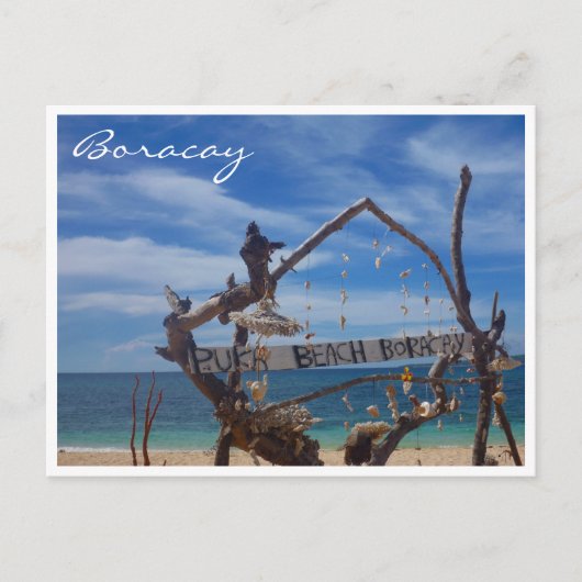 Puka-Strand blau Postkarte (Vorderseite)