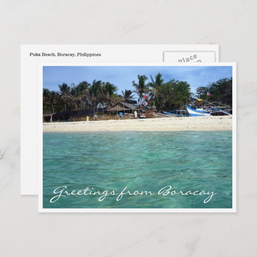 Puka-Strand Postkarte (Vorne/Hinten)