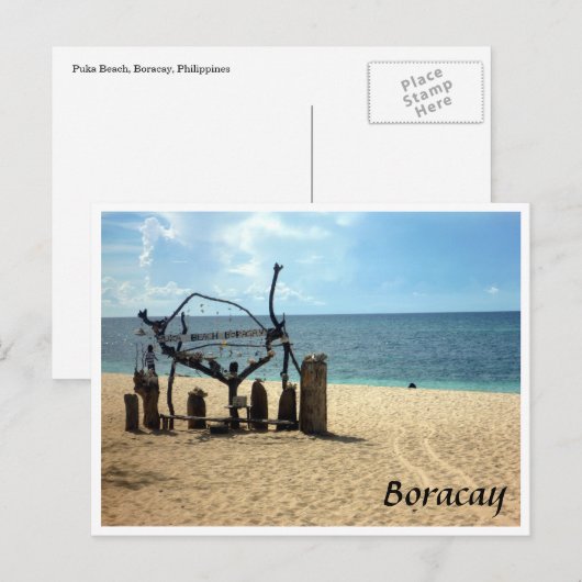 Puka Strand Sand Postkarte (Vorne/Hinten)