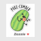 Puke cumber Funny Cucumber Pun Aufkleber (Blatt)