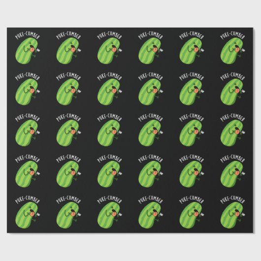 Puke cumber Funny Cucumber Pun Dark BG Geschenkpapier (Flach)