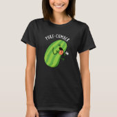Puke cumber Funny Cucumber Pun Dark BG T-Shirt (Vorderseite)