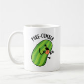 Puke cumber Funny Cucumber Pun Kaffeetasse (Links)