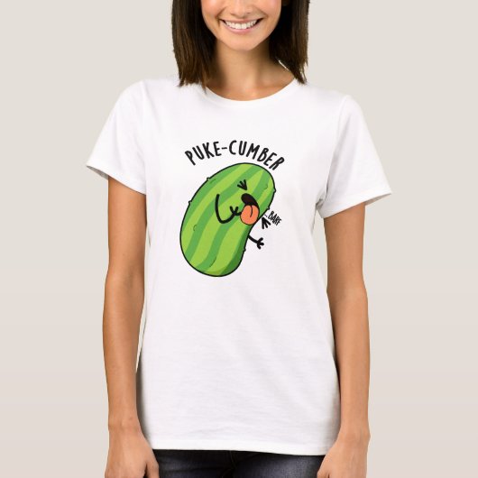 Puke cumber Funny Cucumber Pun T-Shirt (Vorderseite)