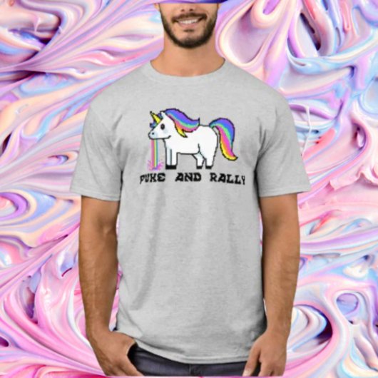 Puke & Kundgebung Rainbow Einhorn Shirt | Pixel-Pa