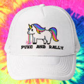 Puke & Kundgebung Rainbow Unicorn Trucker Hat | Pi Truckerkappe