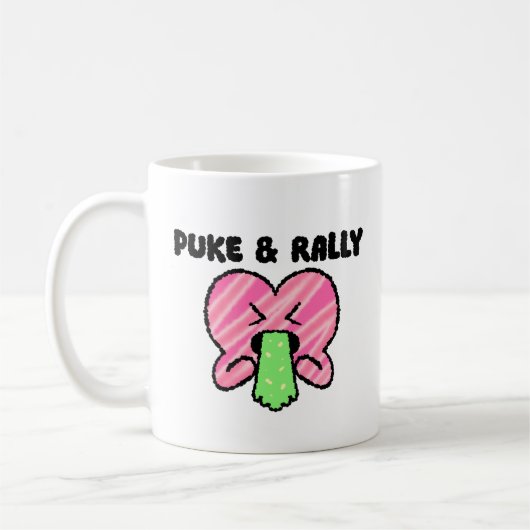 Puke & Rally Classic Tasse | Pink Heart Party (Links)