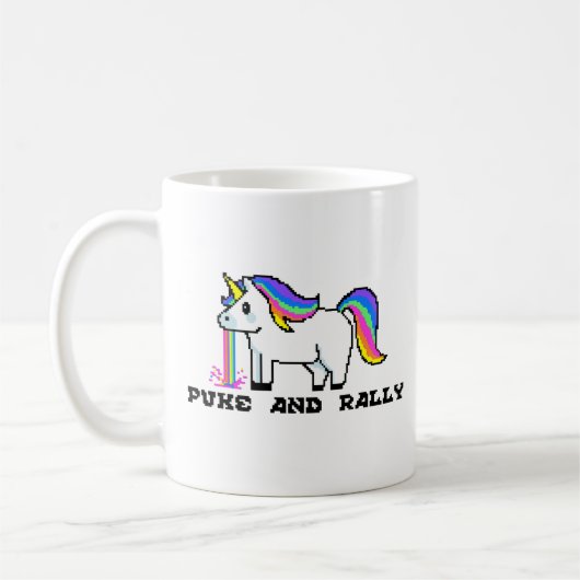 Puke & Rally Rainbow Einhorn Tasse | Pixel Party (Links)