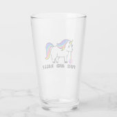 Puke & Rally Regenbogen-Einhorn Pint-Glas | Pixel Glas (Rückseite)