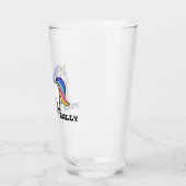 Puke & Rally Regenbogen-Einhorn Pint-Glas | Pixel Glas (Links)