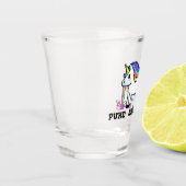 Puke & Rally Regenbogen-Einhorn-Shotglas | Pixel Schnapsglas (Links)