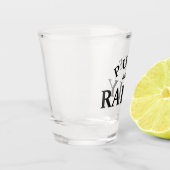 Puke und Kundgebung Shotglas - Funny Bold Typograf Schnapsglas (Links)