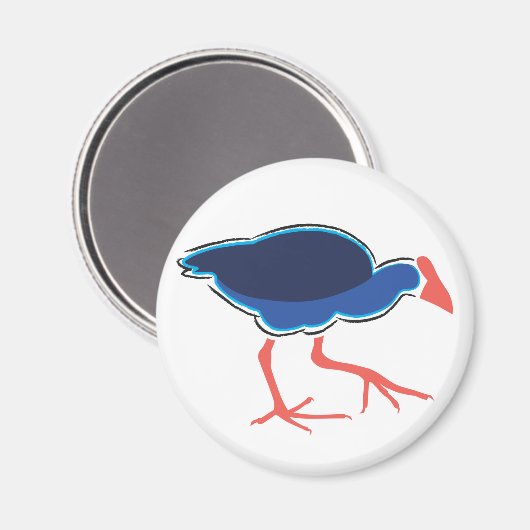 Pukeko Magnet (Vorderseite/Rückseite)
