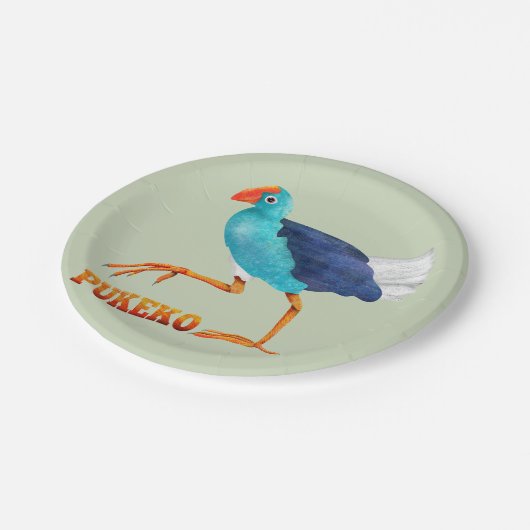 Pukeko Pappteller (Schrägansicht)