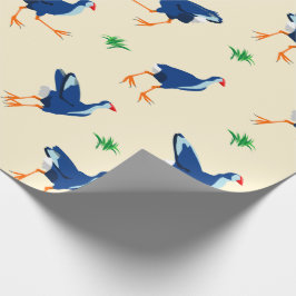 Pukeko Swamp Hen birds Muster Geschenkpapier