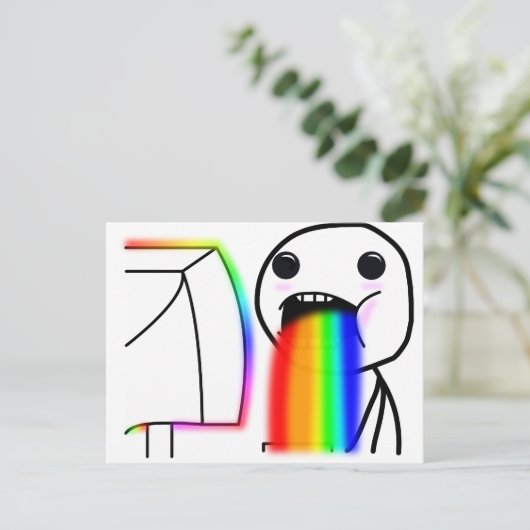 Pukes Rainbows Postkarte (Stehend Vorderseite)