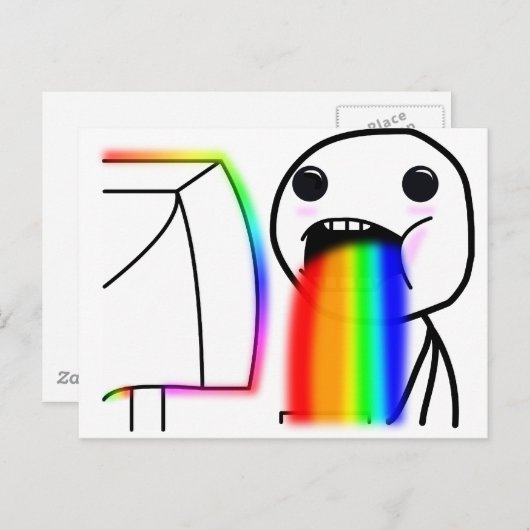 Pukes Rainbows Postkarte (Vorne/Hinten)