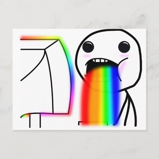 Pukes Rainbows Postkarte (Vorderseite)