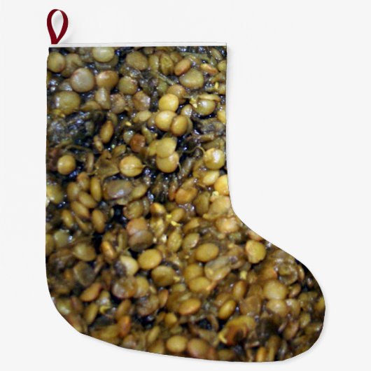 Pukey Boots! Xmas Stockings in Lentils! Großer Weihnachtsstrumpf (Vorderseite)