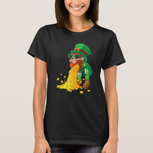 Puking Leprechaun Shirt Funny St Patrick's Day Dri (Vorderseite)