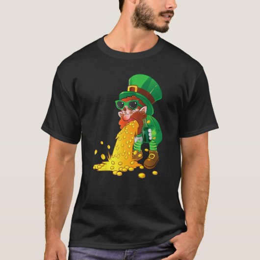Puking Leprechaun Shirt Funny St Patrick's Day Dri (Vorderseite)