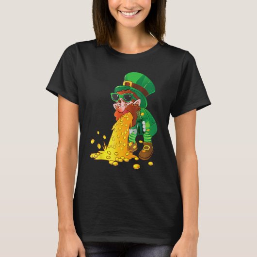 Puking Leprechaun Shirt Funny St Patrick's Day Dri (Vorderseite)