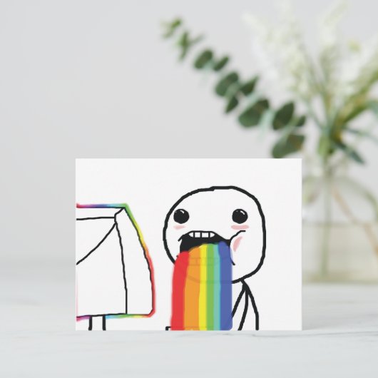 Puking Rainbows Postkarte (Stehend Vorderseite)