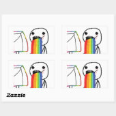 Puking Rainbows Rechteckiger Aufkleber (Blatt)