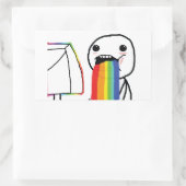 Puking Rainbows Rechteckiger Aufkleber (Tasche)