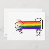 Puking Regenbogenmeme Postkarte (Vorne/Hinten)