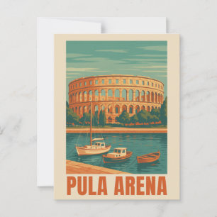 Pula Arena Vintage Poster - Römisches Amphitheater Postkarte