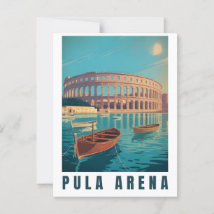 Pula Arena Vintage Poster – Römisches Amphitheater Postkarte